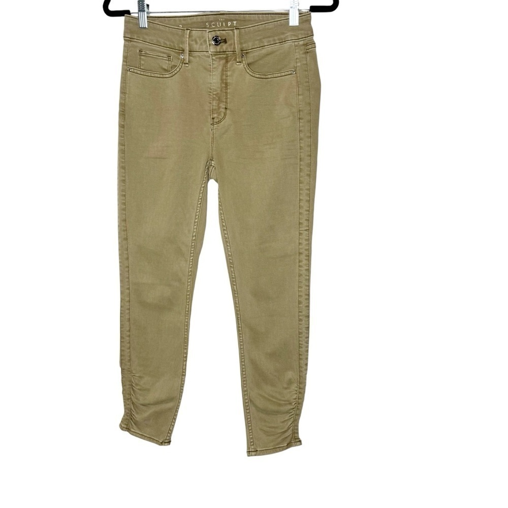 White House Black Market High Rise Ruched Hem Skinny Crop‎ Jeans 2